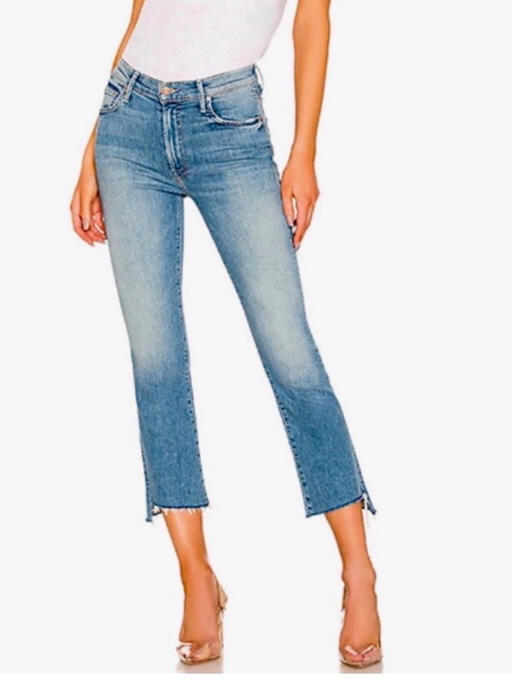 Mother Insider Crop Step Fray Jeans Shoot to Thrill size 29
